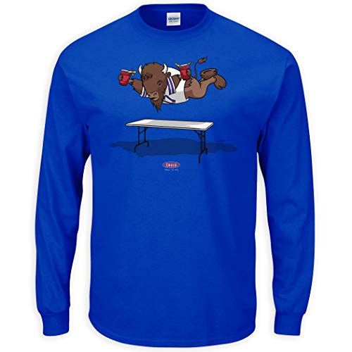 Buffalo Football Fans. Smash Tables Royal Long Sleeve Tee (Sm-5X) (Long Sleeve, Small)