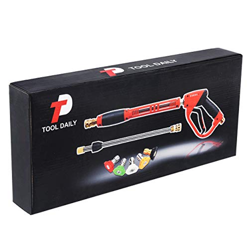 Tool Daily Deluxe Pressure Washer Gun, with Replacement Wand Extension, 5 Nozzle Tip