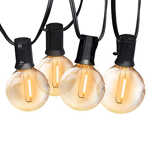 SUNTHIN Globe String Lights Outdoor, 27FT Patio String Light with 14 G40 LED Bulbs