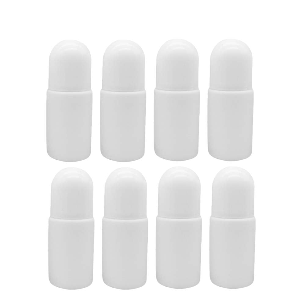 SUPVOX 10PCS Plastic Roller Bottles Empty Refillable Roll on Bottles for Essential Oil Perfume Serum Cosmetics Lotion with Plastic Roller Ball 50ML (White)