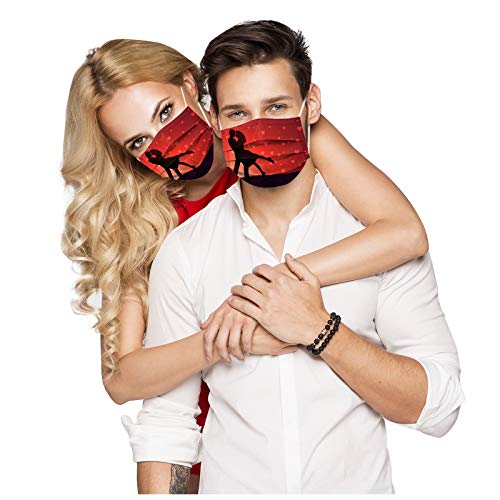 50pcs Disposable Face Mask, Valentine's Day Face Mask for Adult, Heart Shaped