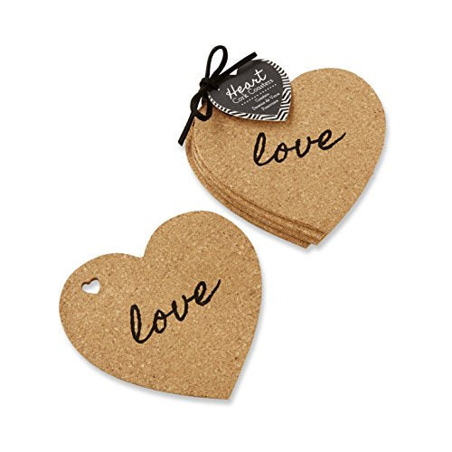 Kate Aspen "Heart" Cork Coasters, Set of 4