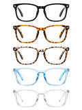 CCVOO 5 Pack Blue Light Blocking Reading Glasses, Filter UV Ray/Glare Fashion