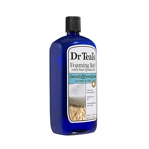 Dr Teal's Foaming Bath with Pure Epsom Salt, Detoxify & Energize with Ginger & Clay