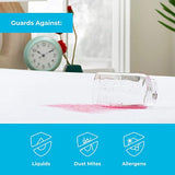Linenspa Cotton Terry Mattress Top Protection-Hypoallergenic-Waterproof-Blocks Dust