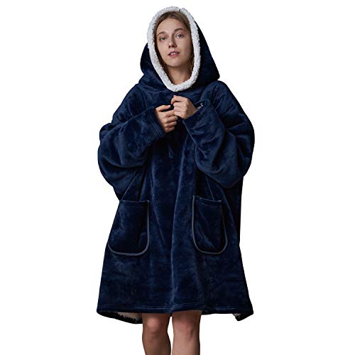 Eheyciga Blanket Hooded with Sleeves and Pocket- Soft Fleece Hoodie Blanket