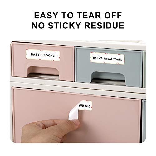 Label Maker Tape NIIMBOT D11 0.5"4.3" Adapted Label Print Paper Standard Laminated Office Labeling Tape Replacement for D11 Handheld Label Machine Waterproof Tear Proof 1 Roll 65 Pcs (Cable)