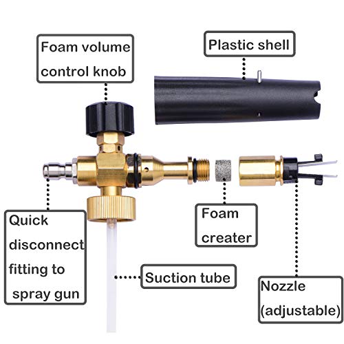 DUSICHIN DUS-018 Foam Cannon Lance Pressure Washer Nozzle Tip Spray Gun 3000