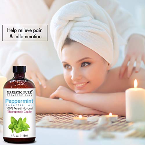 Majestic Pure Peppermint Essential Oil, Pure and Natural, Therapeutic Grade Peppermint Oil