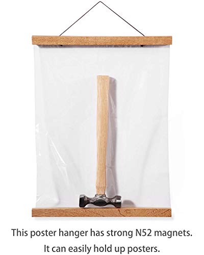 Magnetic Poster Frame Hanger, Natural Teak, Poster Hanger for Photos, Pictures