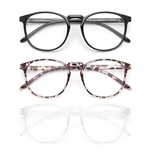 IBOANN 3 Pack Blue Light Blocking Glasses Women/Men, Round Fashion Retro Frame