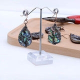 Tree of Life Hand Wrapped Sea Abalone Shell Earrings for Women