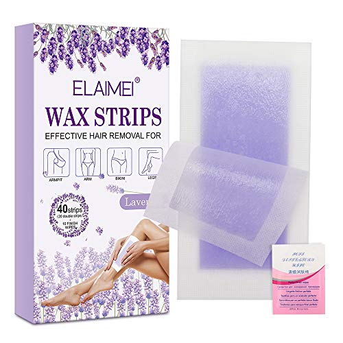 Cold Wax Hair Remove Strips, Hair Removal Strips for Facial, body, Arms, Legs, Underarm Hair, Eyebrow, Bikini line, Gift For Women and Men (40 Pieces)