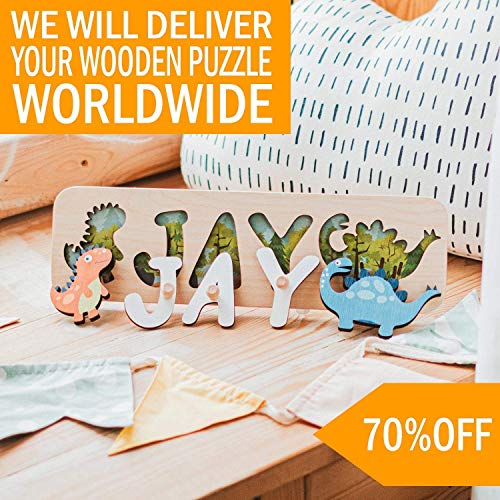 Personalized Wood Name Puzzle With Pegs & Custom Design - Toddler