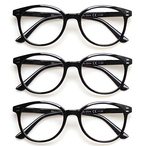 3 Pack Reading Glasses Spring Hinge Stylish Readers Black / Tortoise