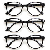 3 Pack Reading Glasses Spring Hinge Stylish Readers Black / Tortoise