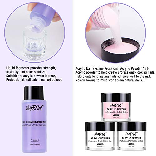 Acrylic Nail Kit Acrylic Powder and Liquid Set, Professional Monomer Liquid Set