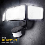 Amico 3 Head LED Security Lights Motion Sensor Outdoor Adjustable 40W, 3500LM