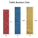 TCBESTO Aqua Blue Table Runner 12"x72" Sequin Table Runners Sparkly Glitter Metallic