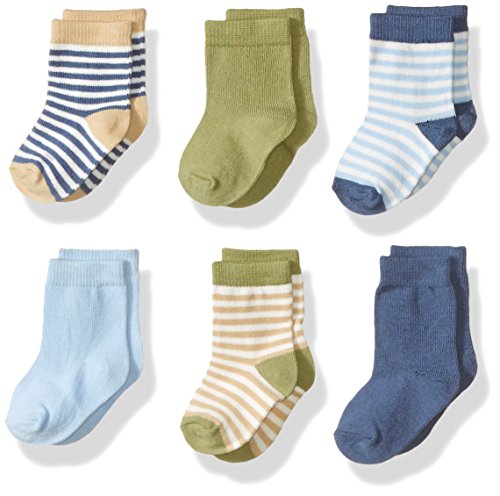Touched by Nature Baby Organic Cotton Socks, Boy Stripes, 0-6 Months