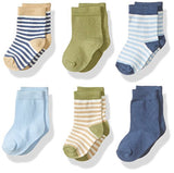 Touched by Nature Baby Organic Cotton Socks, Boy Stripes, 0-6 Months