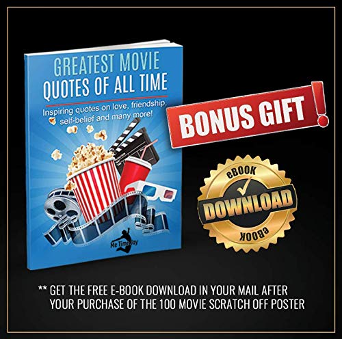 100 Movies Scratch Off Poster - Top Movie Bucket List Poster with Scratching Tool- Bonus