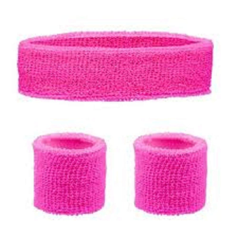 Neon Pink Sweatbands Set