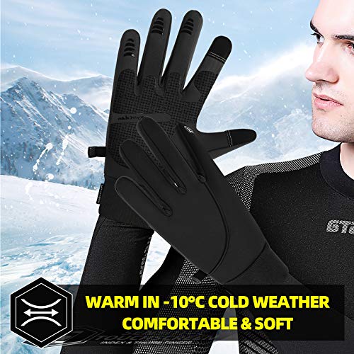 Winter Gloves for Men,Waterproof Thermal Gloves Cold Weather Running Gloves