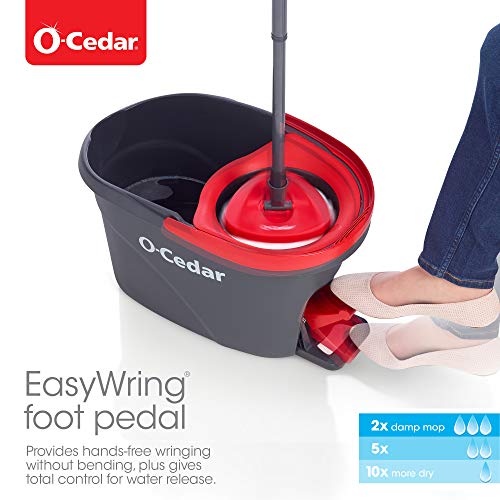 O-Cedar EasyWring Microfiber Spin Mop, Bucket Floor Cleaning System