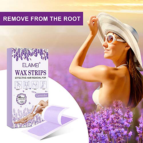 Cold Wax Hair Remove Strips, Hair Removal Strips for Facial, body, Arms, Legs, Underarm Hair, Eyebrow, Bikini line, Gift For Women and Men (40 Pieces)