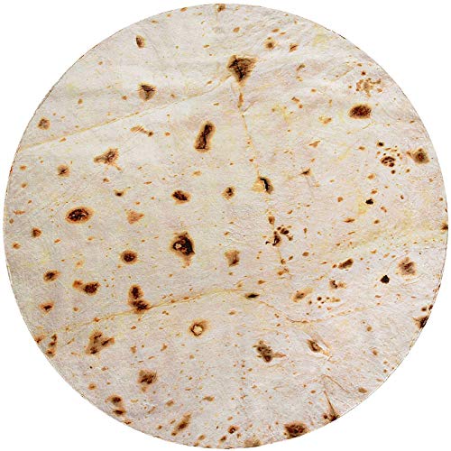 CASOFU Burritos Blanket, Double Sided Giant Flour Tortilla Throw Blanket, Novelty Tortilla