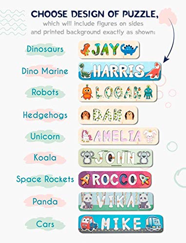 Personalized Wood Name Puzzle With Pegs & Custom Design - Toddler