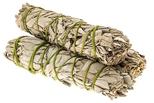 Premium California White Sage 4 Inch Smudge Sticks - 3 Pack. Use for Home Cleansing