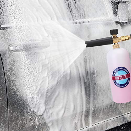 MATCC Foam Cannon Wash Gun Kit Pressure Washer Gun with 5 Nozzle Tips Snow Foam