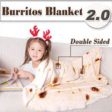 mermaker Burritos Tortilla Blanket 2.0 Double Sided 47 inches for Adult and Kids
