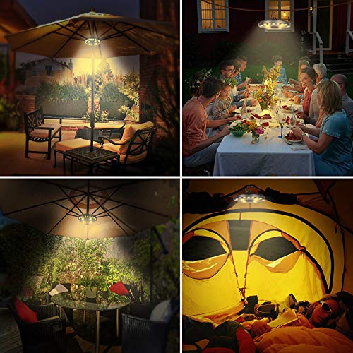 OYOCO Warm White Patio Umbrella Light 3 Brightness Modes Cordless 28 LED Lights