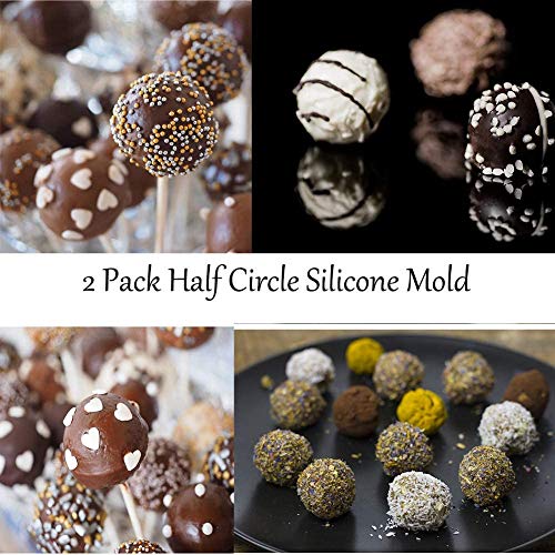 New 2 Pack 6-Cavity Semi Sphere Silicone Mold, Baking Mold for Making Hot Chocolate Bomb, Cake, Jelly, Dome Mousse