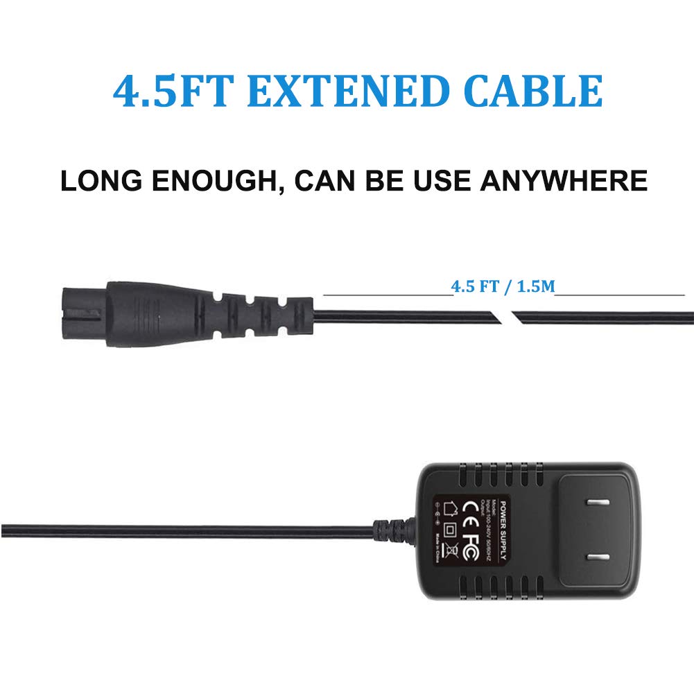 12V Shaver Charger for Remington Shaver PA-1204N F7800 F5-5800 F5790 F7790 R5150 R6130 R-6150 R7150 MS5120 MS3-2700 MS2-390 R9100 Replacement Power Charging Cord Parts for Remington R9170 RS-8986