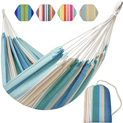 Brazilian Hammock Canvas Hammock Portable Blue Hammock with Carry Bag