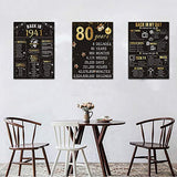 Homanga 80th Birthday/Anniversary Poster, 3 Pieces 11”x 14” Back In 1941 Sign