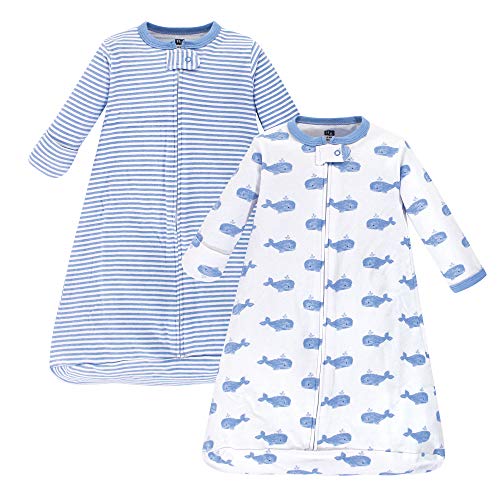Hudson Baby unisex baby Cotton Long-Sleeve Sleeping Bag, Sack, Wearable Blanket