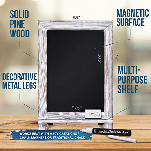 Rustic Whitewash Tabletop Chalkboard Sign / Hanging Magnetic Wall Chalkboard