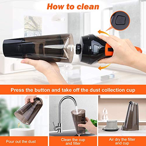 Handheld Vacuum, 6500PA Cordless Hand Vacuum, Mini Portable Vacuum Cleaner