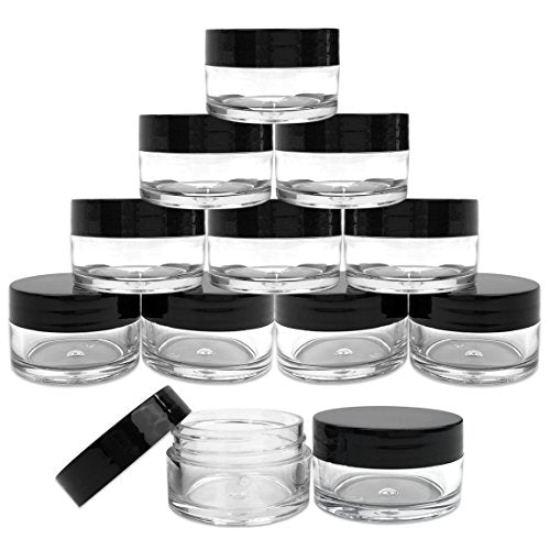 Beauticom 12 Piece 20g/20ml USA Acrylic Round Clear Jars with Lids for Lip Balms