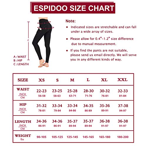 ESPIDOO Yoga Pants for Women, High Waisted Tummy Control Workout Leggings
