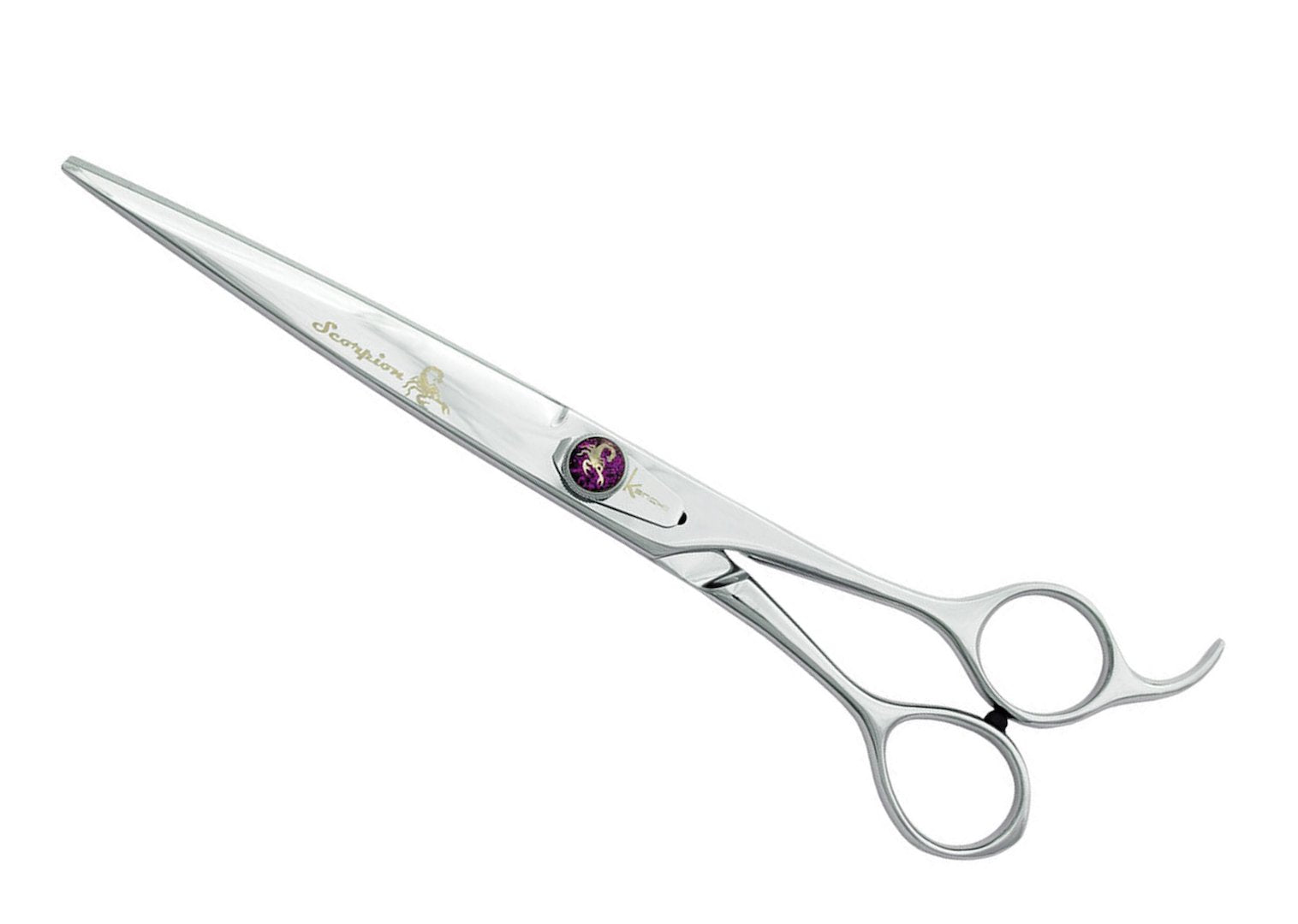 KENCHII Scorpion KESC8C Level-1 8 Inch Curved Even Handle Scissor - Silver