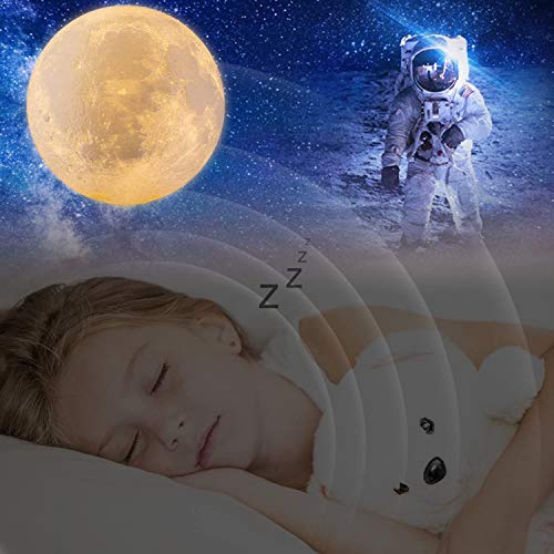 Moon Lamp 3D Printing Moon Light with Stand &Touch Control and USB Rechargeable