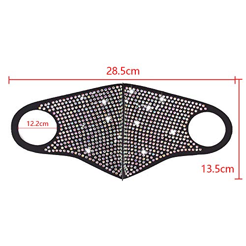 FOOFUM Sequin Face Mask for Women- Rhinestone Face Mask Carnival Party Mask