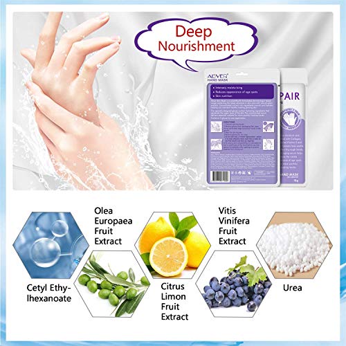 Aliver Hand Peel Mask, (5 Pack) Moisturizing Gloves,Moisturizing Natural Therapy Gloves