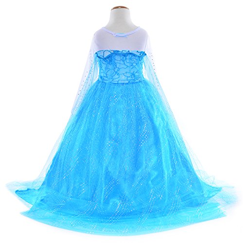 Party Chili Princess Costumes Birthday Party Dress Up for Little Girls with Wig